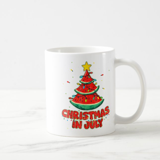Mug Noël En Juillet Pastèque Noël Arbre Plage Summe (Droite)