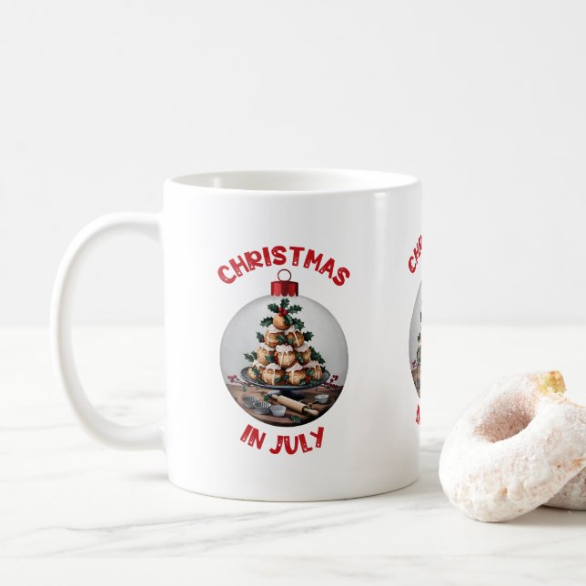 Mug Noël en Juillet, Profiteroles Bulle (Avec donut)