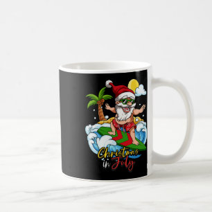 Mug Noël en Juillet Santa Surfant Vacances d'Été