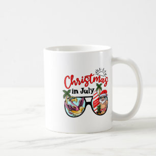 Mug Noël en juillet Sungles Santa Flamant Rose Vacance