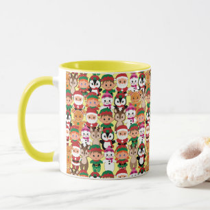 Mug Noël en peluche coloré avec de nombreuses professi