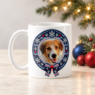 Mug Noël en tricot Fair Isle personnalisé avec photo d
