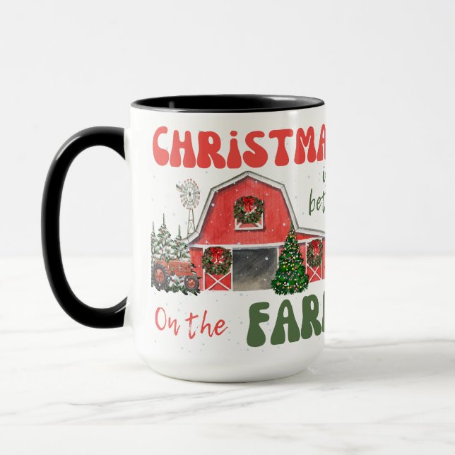 Mug Noël Est Mieux À La Ferme (Gauche)