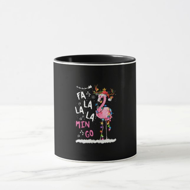 Mug Noël - Fa-La-La-Mingo Flamant rose avec Noël (Centre)