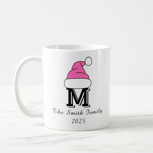 Mug Noël familial Hot Pink (Gauche)