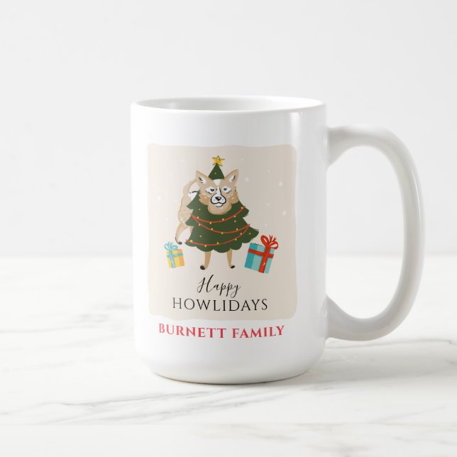 Mug Noël Famille Réunion Chien Howlidays (Droite)