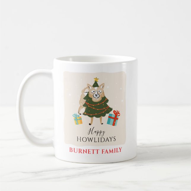 Mug Noël Famille Réunion Chien Howlidays (Gauche)