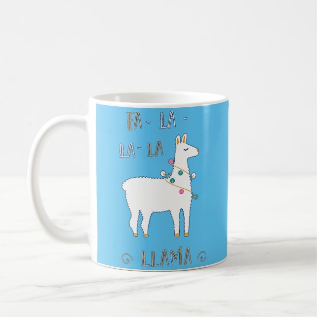 Mug Noël Festif mignon Fa-La-Llama vacances (Gauche)