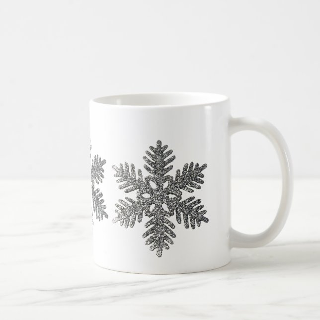 Mug Noël Fête Silencieux Snowflake Star Design (Droite)