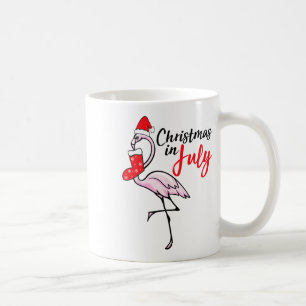 Mug Noël flamant en juillet fête amusante de Noël