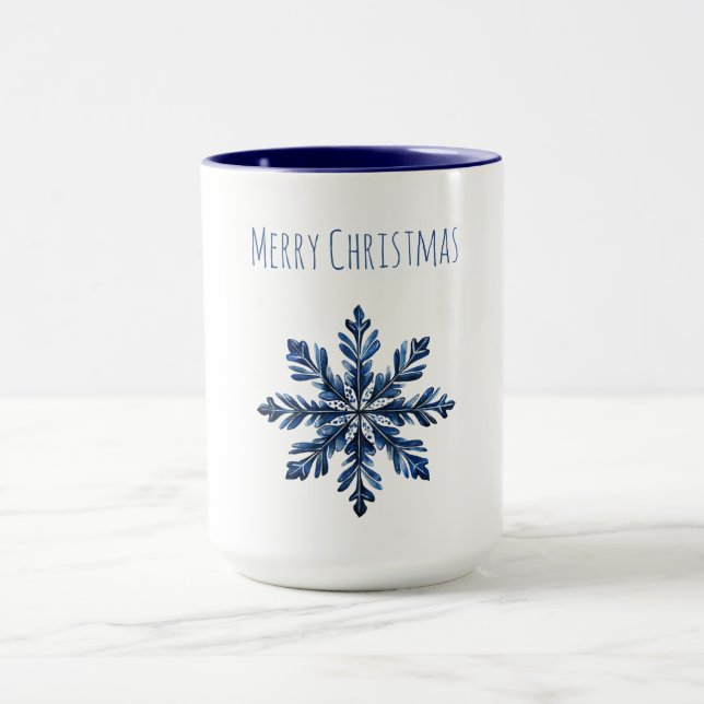 Mug Noël Flocon de Neige Bleu (Centre)