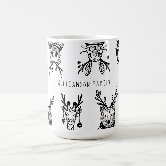 Mug Noël Forêt forestière Animaux de famille Caractère (Centre)