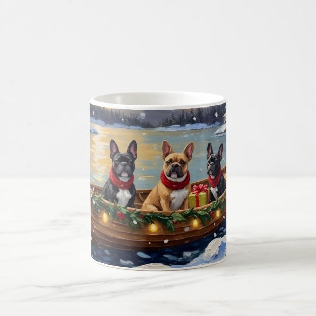 Mug Noël French Bulldog Bateau Fêtes (Centre)