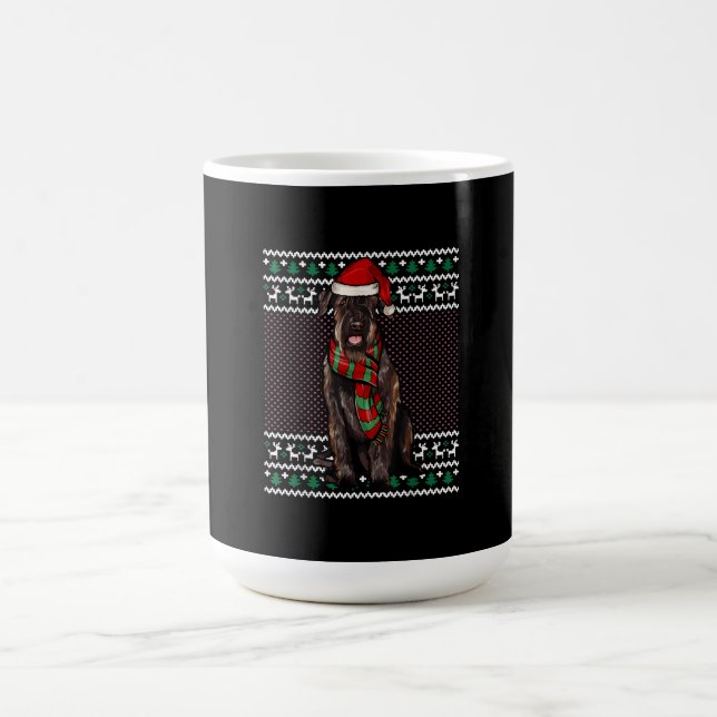 Mug Noël Géant Schnauzer Chien Santa Hat Noël laid (Centre)