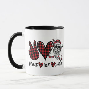 Mug Noël gothique   Peace Love et Père Noël Skull