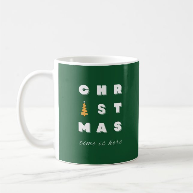 Mug Noël, Green Christmas Art, période des fêtes (Gauche)
