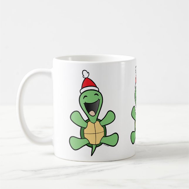 Mug Noël heureux de tortue (Gauche)