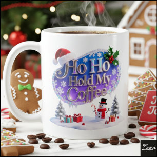 Mug Noël iridescent Ho Ho Tenez mon café
