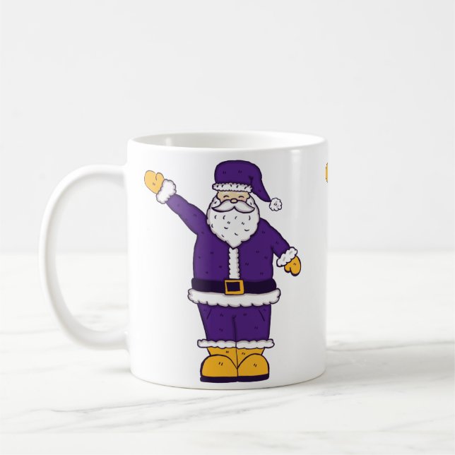 Mug noël jaune pourpre santa claus (Gauche)