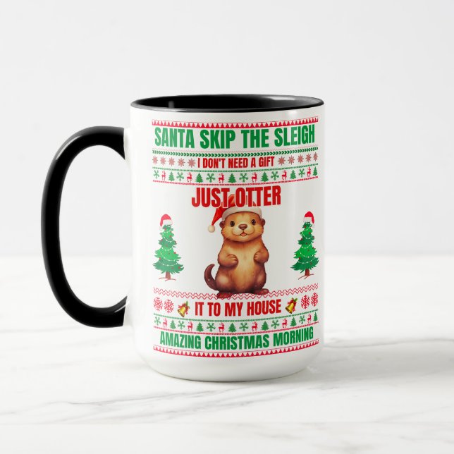 Mug Noël Joyeux Noël pour cadeau Noël Otter (Gauche)