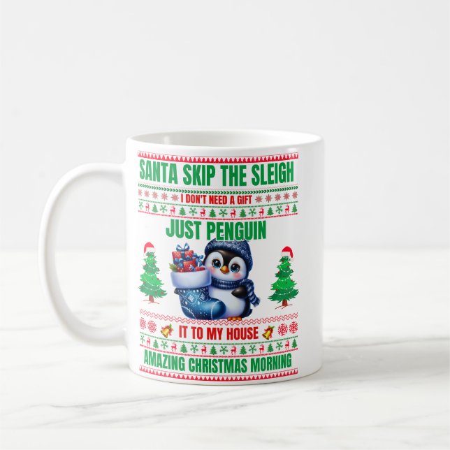 Mug Noël Joyeux Noël Pour Pingouin Cadeau (Gauche)