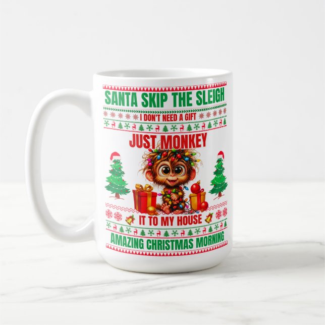 Mug Noël Joyeux Noël Pour Singe Cadeau (Gauche)