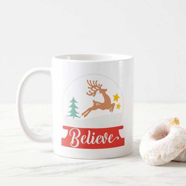 Mug Noël : Juste croire (à Père Noël et Reindeer) (Avec donut)