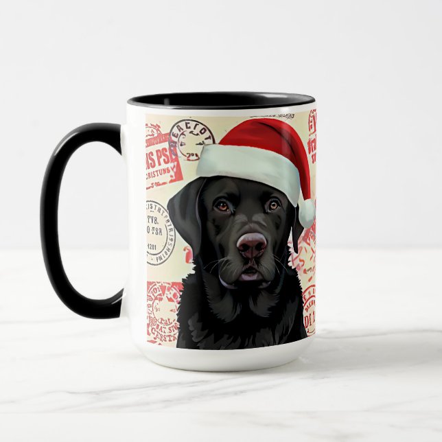 Mug Noël labrador noir  (Gauche)