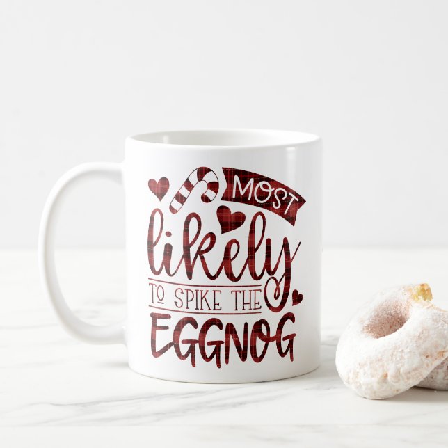 Mug Noël Le Plus Susceptible D'Aiguiller Eggnog Person (Avec donut)