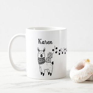 Mug Noël Llama Cadeau Ami Famille minimaliste Art