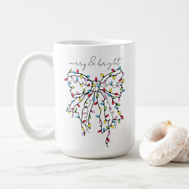 Mug Noël Lumières Coquette Bow (Avec donut)