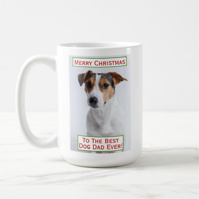 Mug Noël Meilleur Chien Papa Jamais Pet Photo (Gauche)