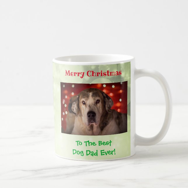 Mug Noël Meilleur Chien Papa Jamais Pet Photo (Droite)