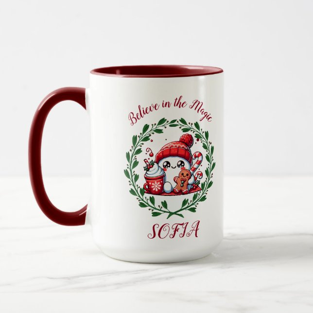 Mug Noël mignon Croyez en la magie (Gauche)