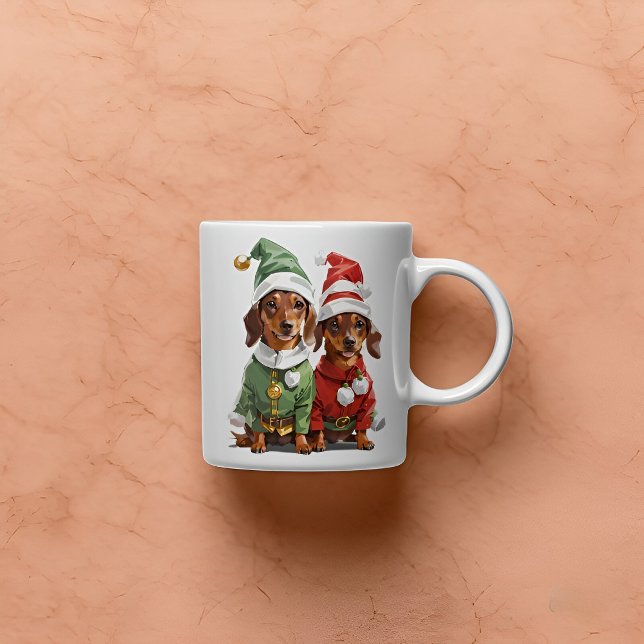 Mug Noël mignon Dachshunds (Créateur téléchargé)