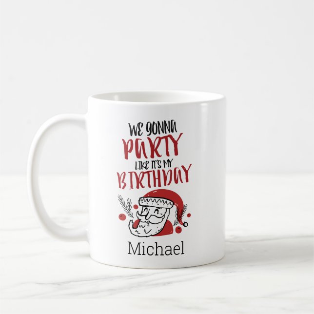 Mug Noël mignon dit Père Noël personnalisé (Gauche)