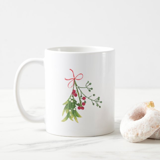 Mug Noël Mistletoe Holly Berries (Avec donut)