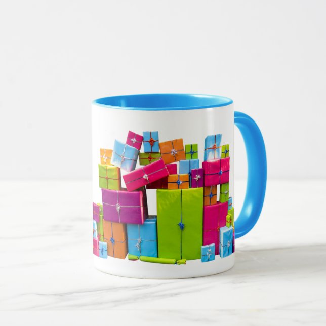 Mug Noël moderne amusant et coloré (Devant droit)