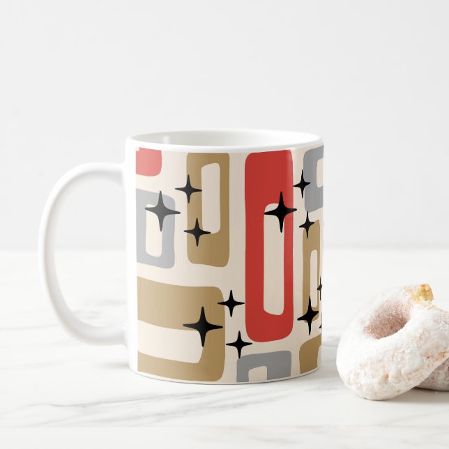 Mug Noël Moderne du Milieu du Siècle Atomique (Avec donut)