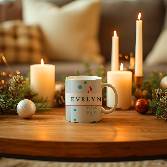 Mug Noël Moderne Élégant Joyeusement  (Créateur téléchargé)