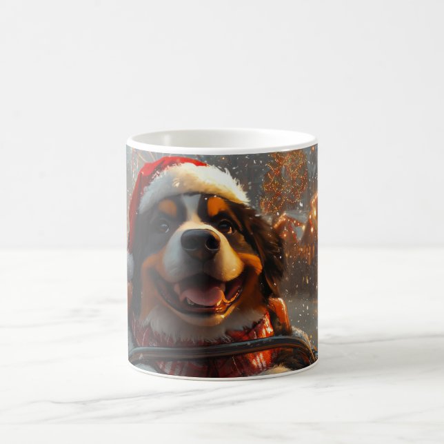 Mug Noël Montagnes Russes Chien de Montagne Bernois (Centre)