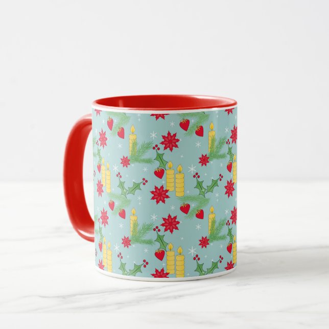 Mug Noël, motif du nouvel an. (Devant gauche)
