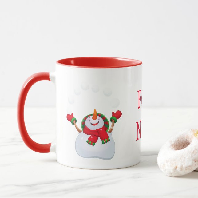 Mug Noël Mug-Snowman-Feliz Natal (Avec donut)