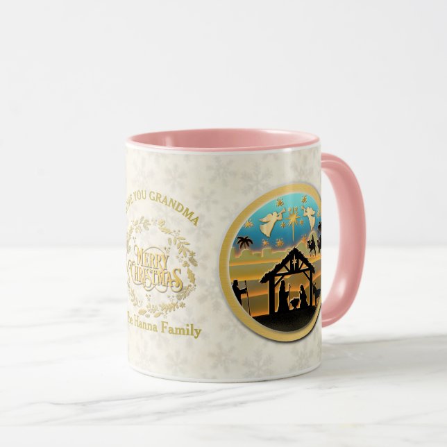 Mug Noël Nativité et Amour Vous Grand-mère (Devant droit)