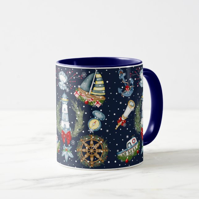 Mug Noël nautique (Devant droit)