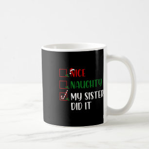 Mug Noël Nice Naughty Liste Ma Soeur L'A Fait Famille