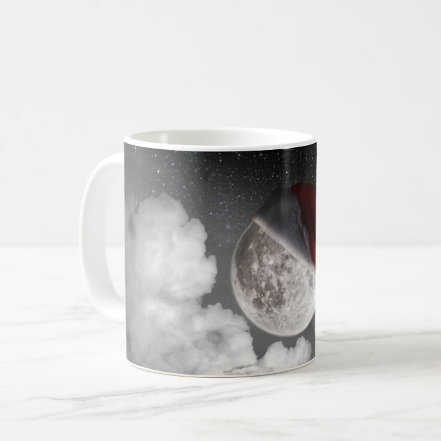 Mug Noël Noël Noël Noël Lune portant le casquette de l (Devant gauche)