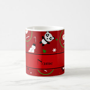 Mug Noël nommé personnalisé de Santa de panda rouge
