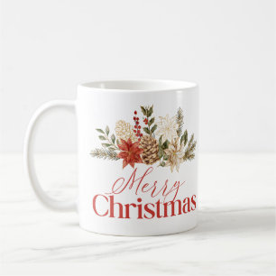 Mug Noël Or Floral Poinsettia Joyeux Noël