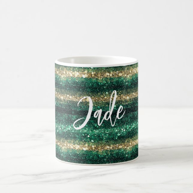 Mug Noël Pailleté Vert Or (Centre)